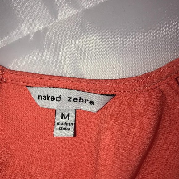 NAKED ZEBRA ORANGE COLD SHOULDER ROMPER - Picture 6 of 9